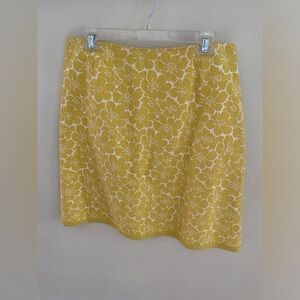 Boden Yellow Floral Skirt